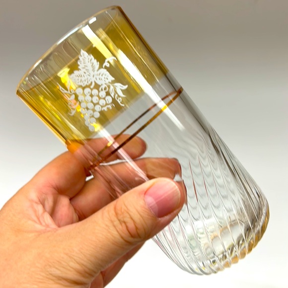 Vintage set on 6 Borgonovo Italy glass tumblers - Picture 4 of 10